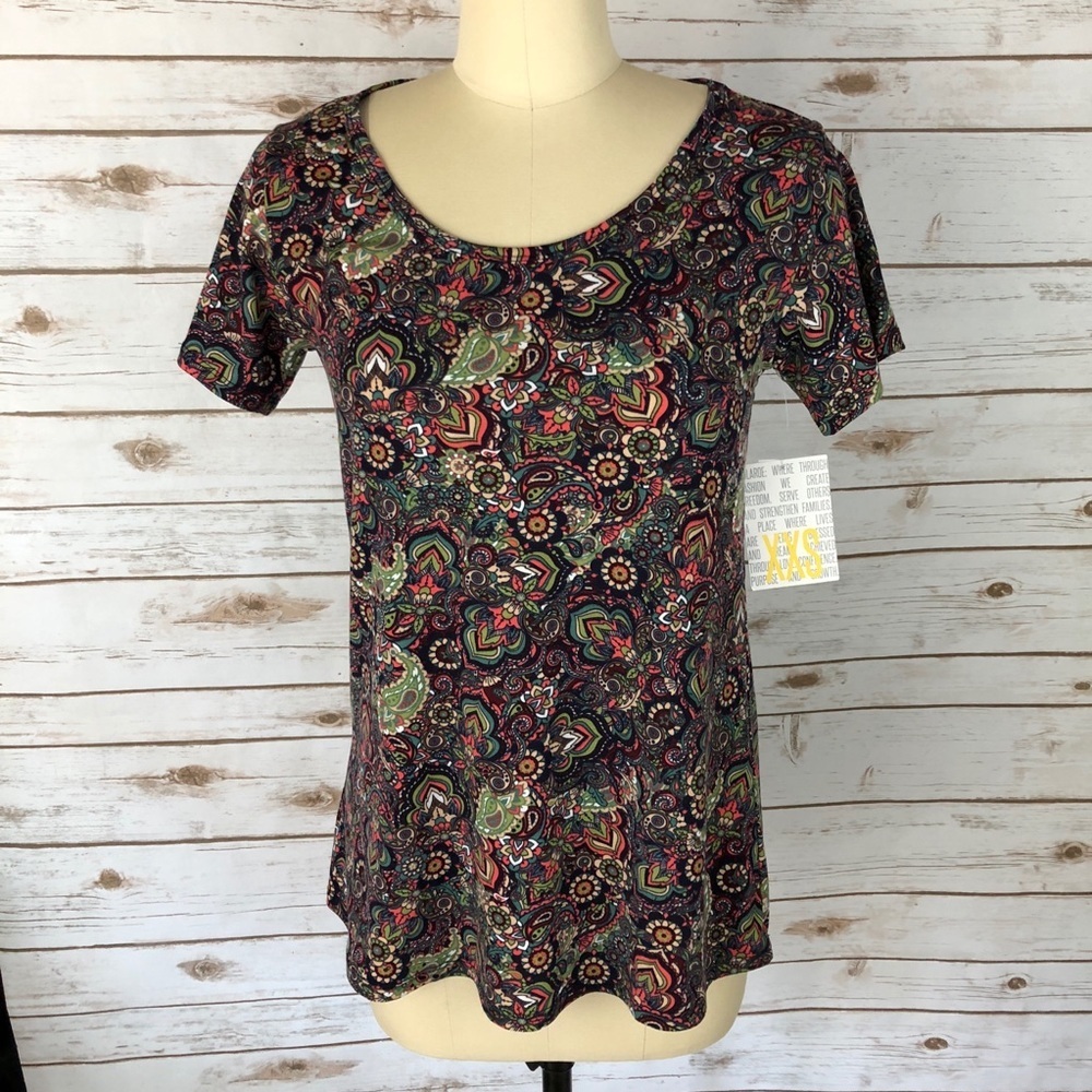 LuLaRoe Floral Paisley Print Classic T Top